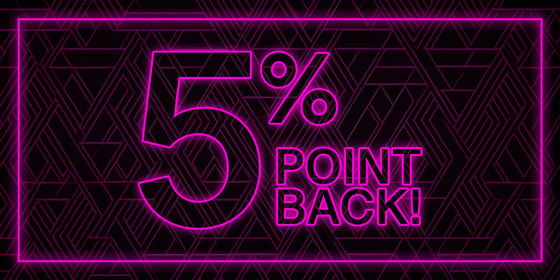 3日間限定 5％ポイントバック