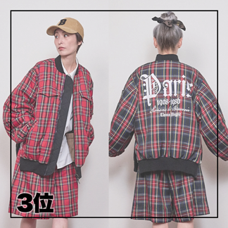 タータンチェックブルゾン