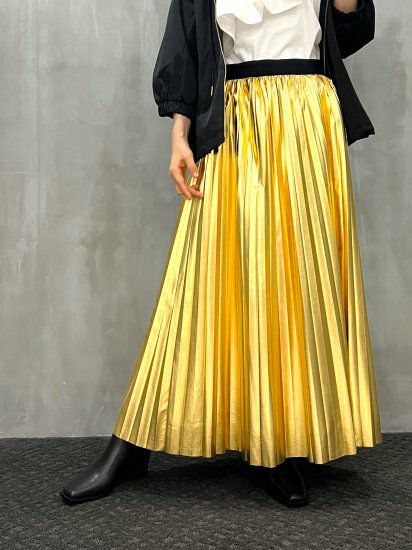 THOMAS MAGPIE(トーマスマグパイ)|Gold Pleats Skirt|2233608