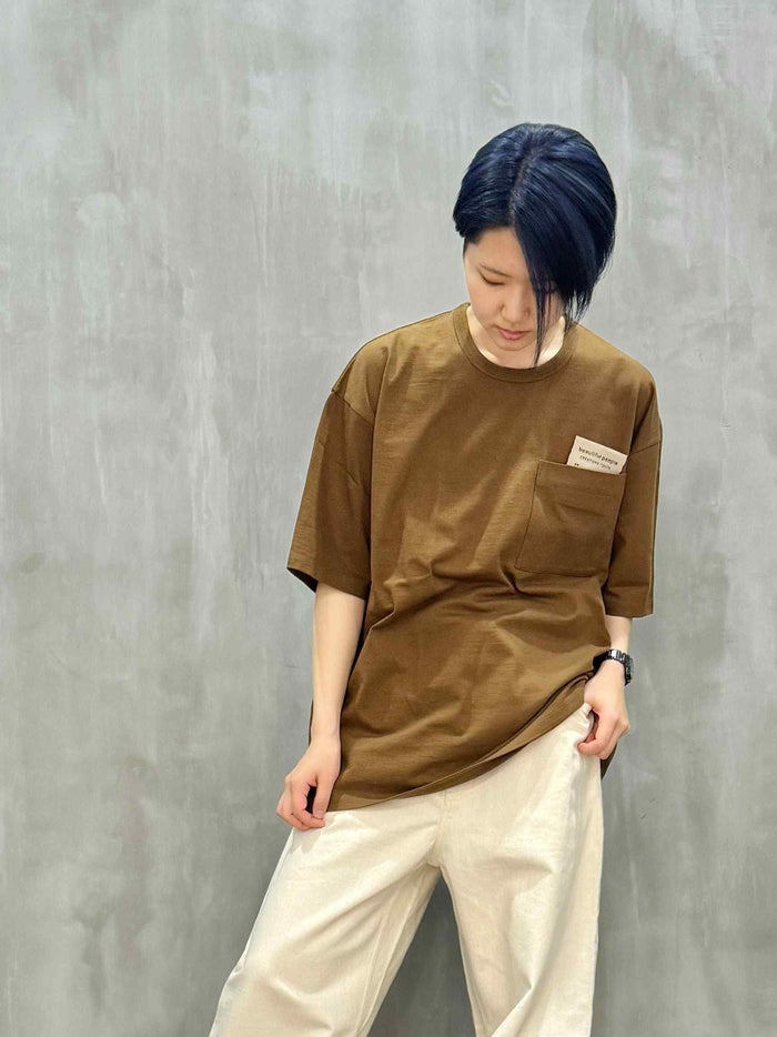 beautiful people(ビューティフルピープル)|raffy premium jersey big QOLtag T-shirt|1415310412