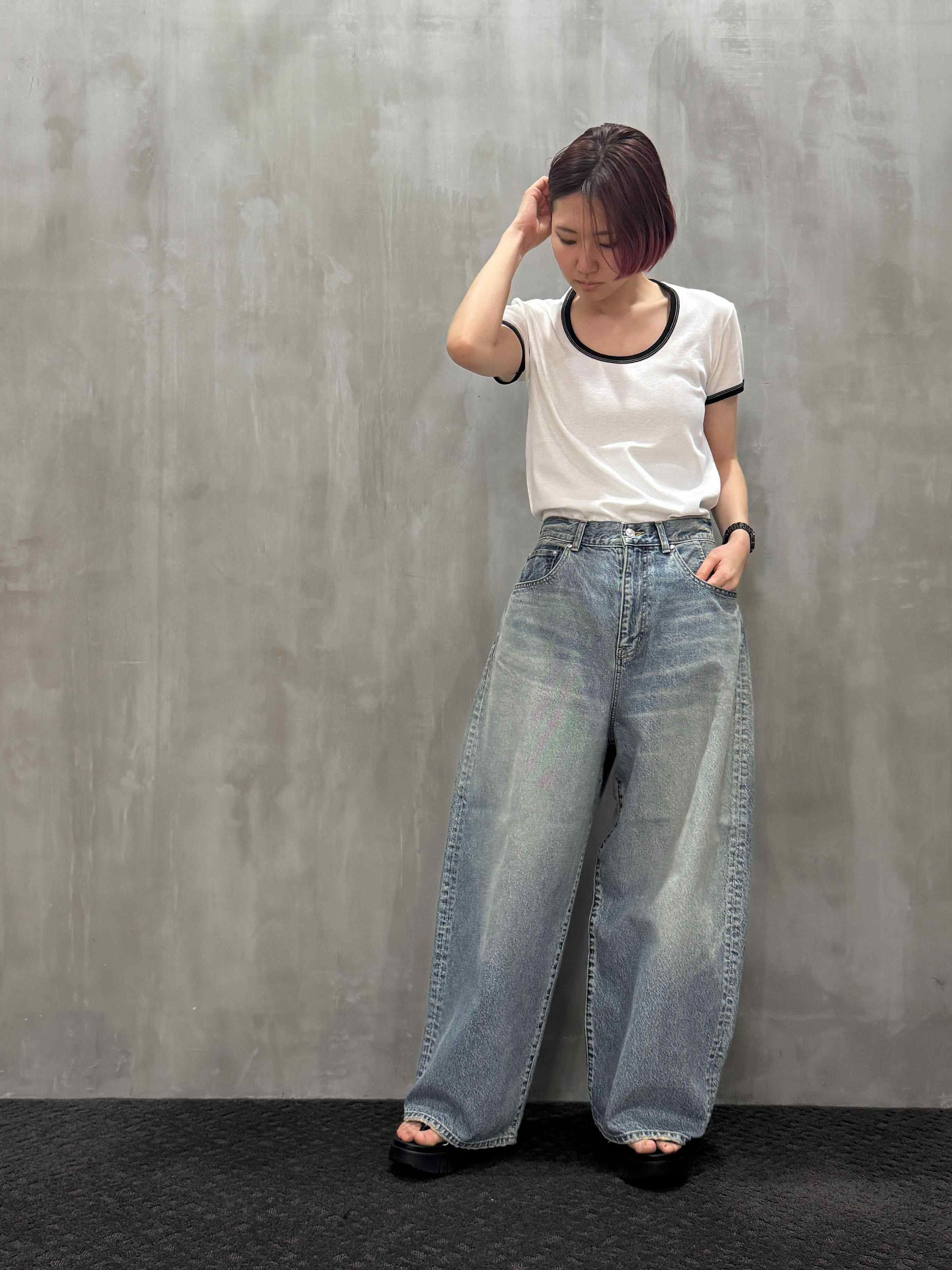 ASTRAET（アストラット）｜コットン フライス トリム UネックTシャツ