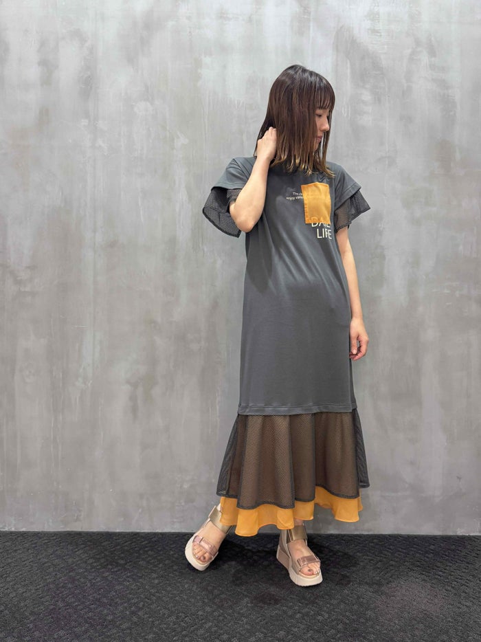 MARECHAL TERRE(マルシャルテル)|Mesh joint T-Shirt One-piece|ZMT253OP213