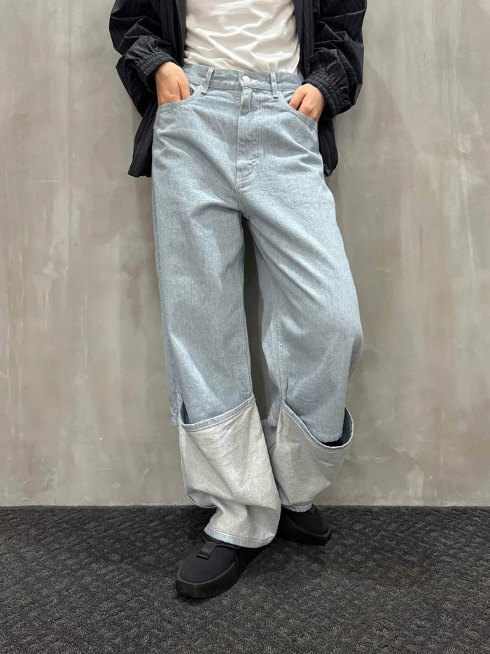 beautiful people(ビューティフルピープル)|recycling denim flip hem pants|1545105036