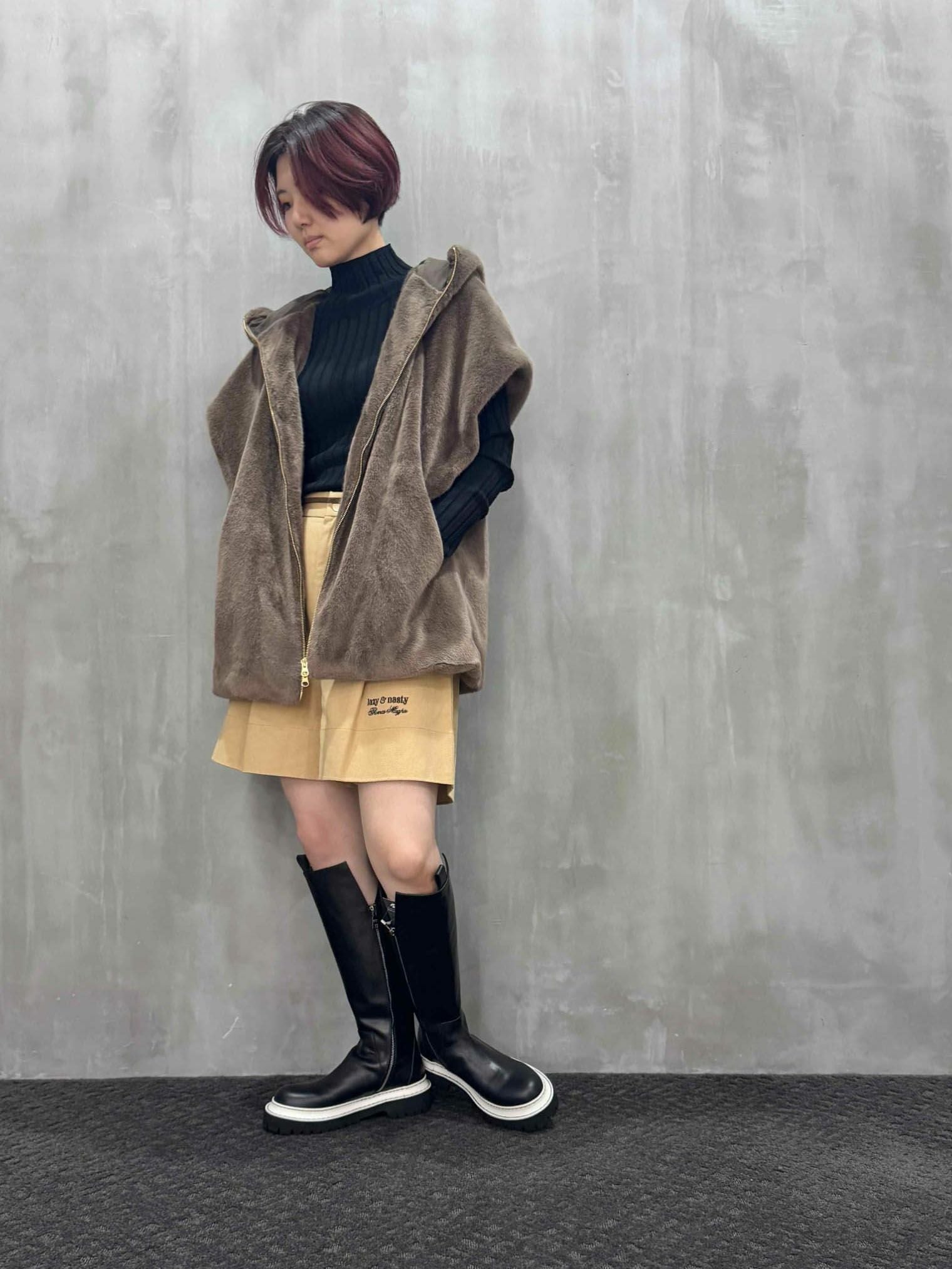 【極美品】マルゴーヴィンテージ ボリュームスリーブ ジップブルゾン ネイビー F THREE FIFTY STANDARD × MARI NAGASAKA ブルゾン〈ネイビー〉｜THREE