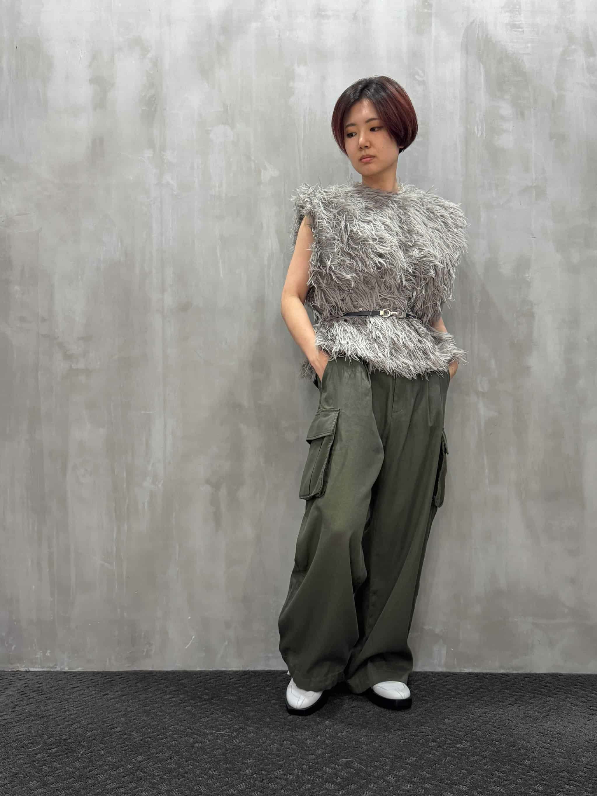 divka（ディウカ）｜Long Shaggy Jacquard Buttoned Blouse｜DK28-07