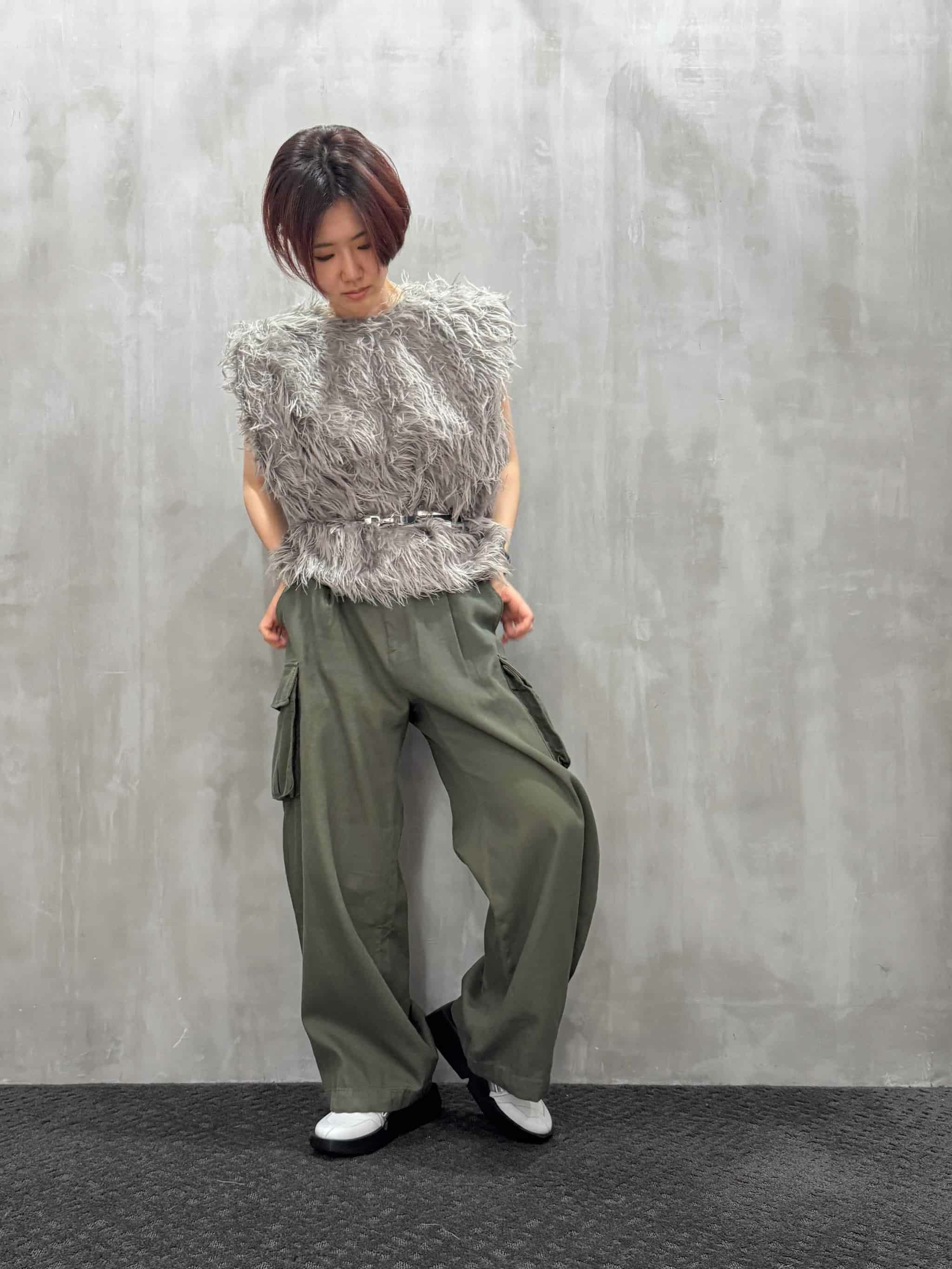 divka（ディウカ）｜Long Shaggy Jacquard Buttoned Blouse｜DK28-07