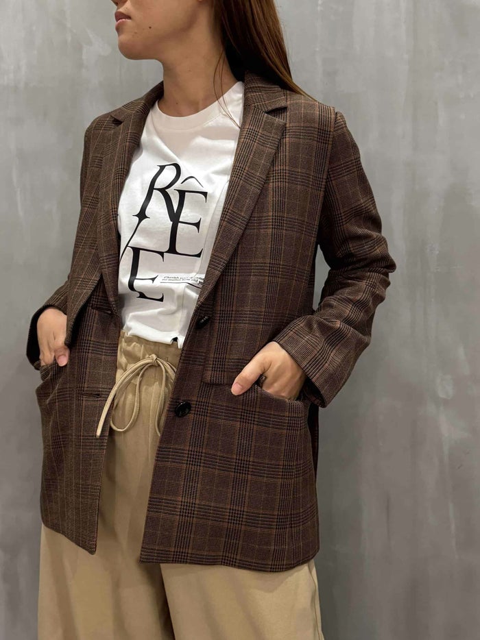 Lallia Mu(ラリア・ムー)|3wayチェックジャケットセットベスト|2513206