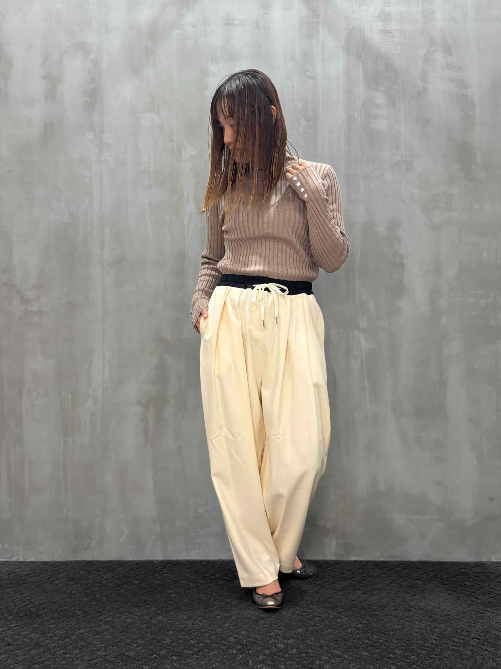 新品タグ付 ハウスオブロータス 2024SS ピケ ストレッチベイカーパンツ M 20%OFFセール】MARGAUX VINTAGE（マルゴーヴィンテージ）｜配色フラノ