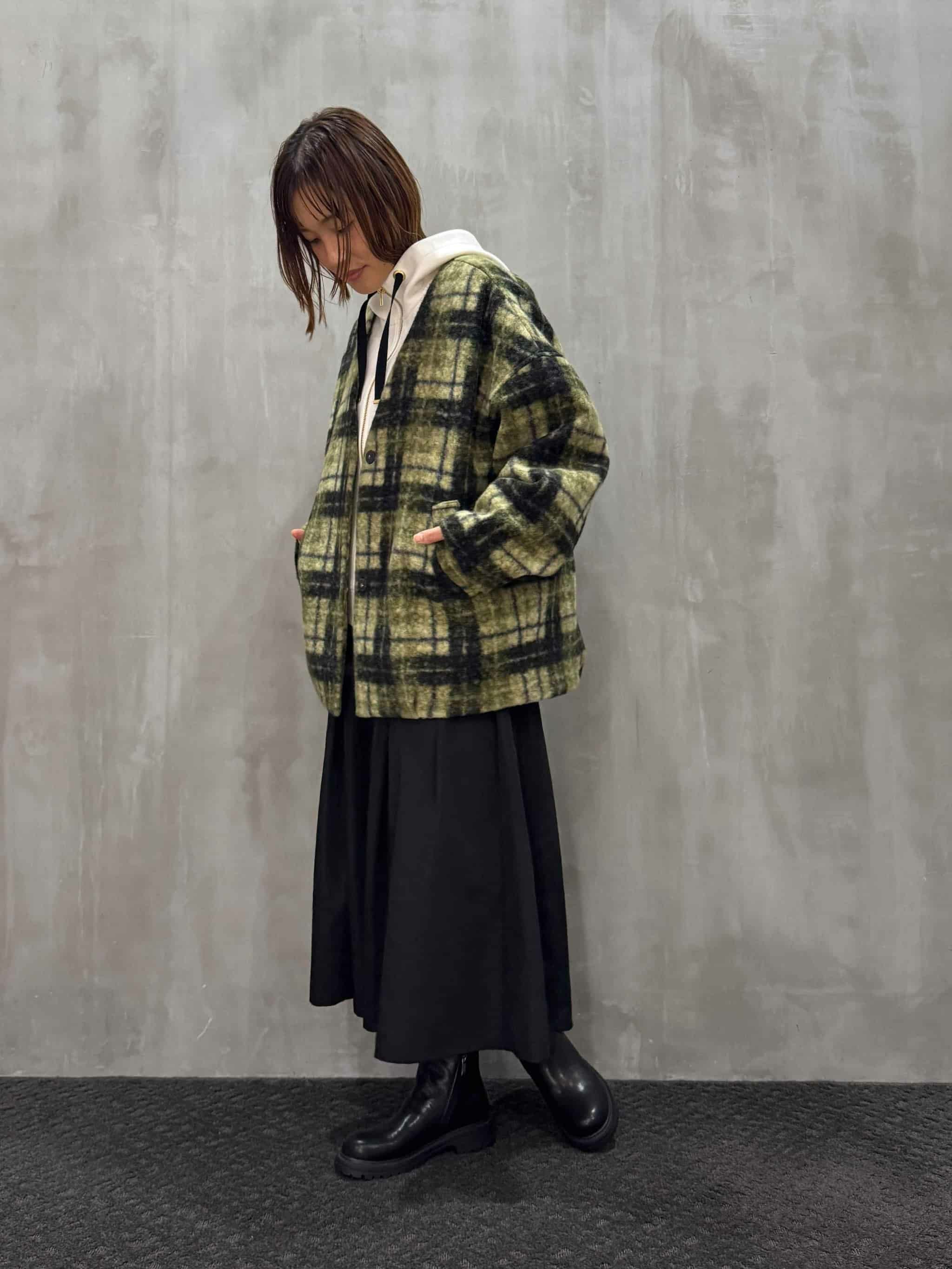 20%OFFセール】trois(トロワ)|マドラスチェック ボアブルゾン|T256 20%OFFセール】trois(トロワ)|マドラスチェック ボアブルゾン|T256