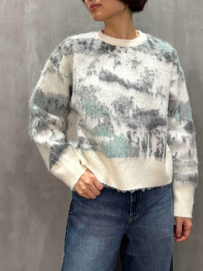 【20%OFFセール】trois(トロワ)|ニュアンス柄シャギーショートプルオーバー|T256-88061