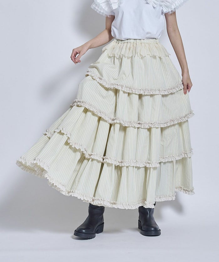 【4月入荷予定】THOMAS MAGPIE(トーマスマグパイ)|Stripe×Stripe Skirt|2262611