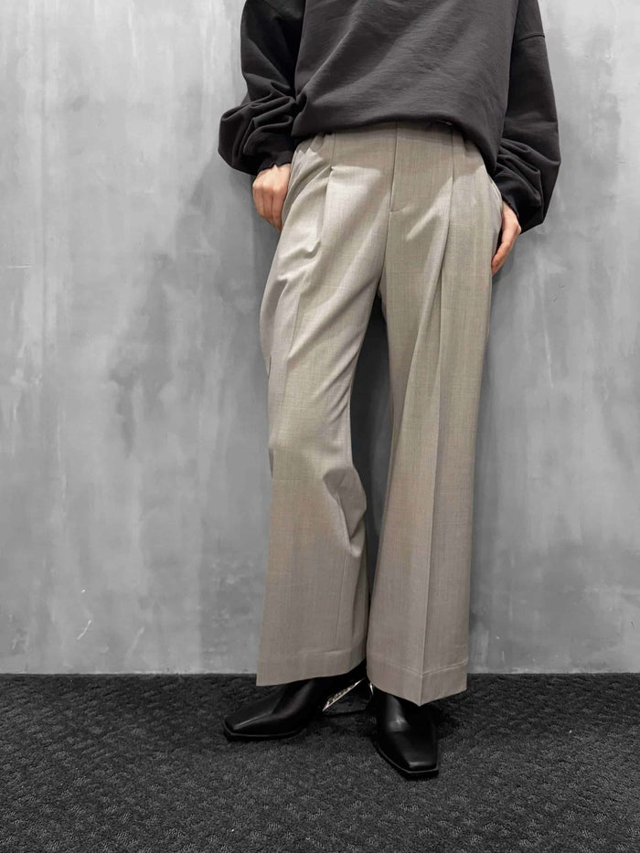 near.nippon(ニアーニッポン)|ストレッチウール タックワイドパンツ|110-26E