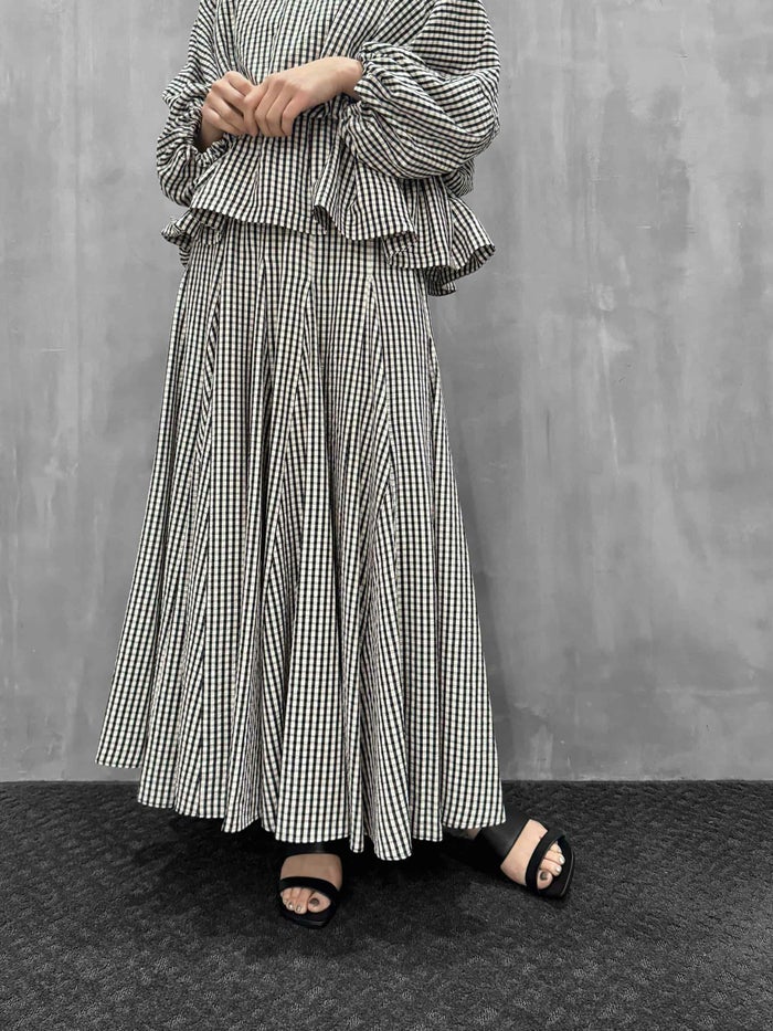 CEaRET(シーレット)|Check Volume Flare Skirt|261008B