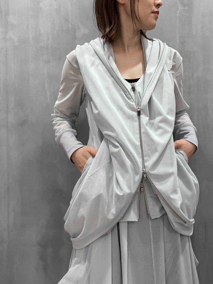 divka(ディウカ)|Nylon Power Net Double-Zip Cardigan|DK29-CS05-H03