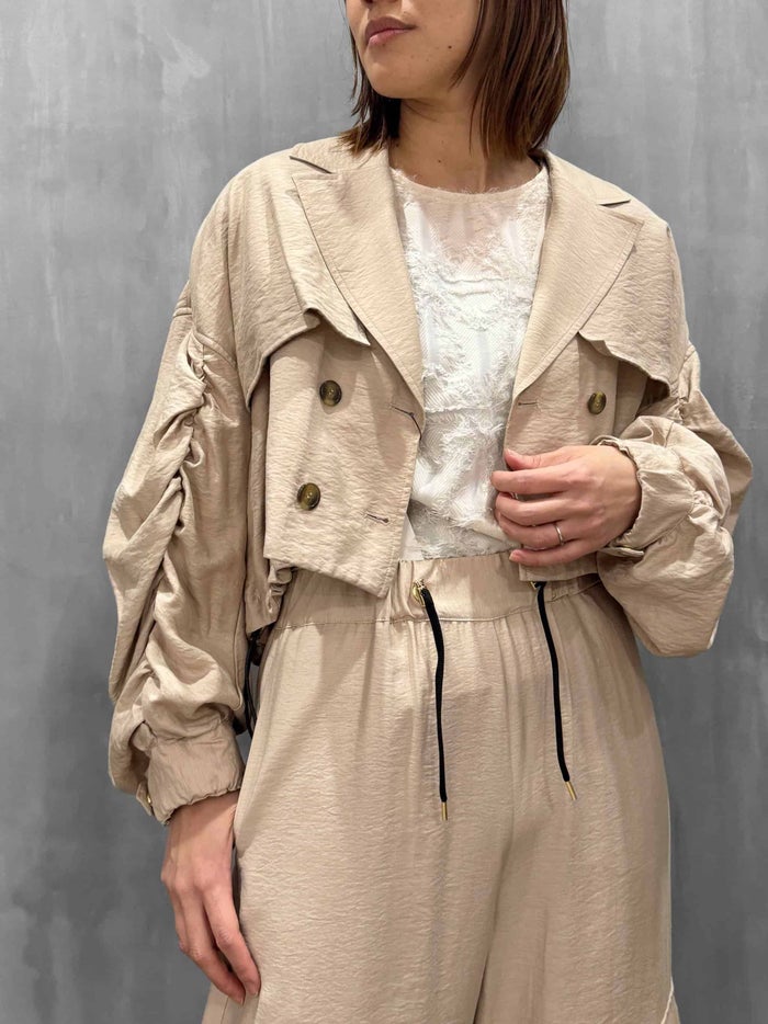 trois(トロワ)|ワッシャーデシンショートコート|T261-83015