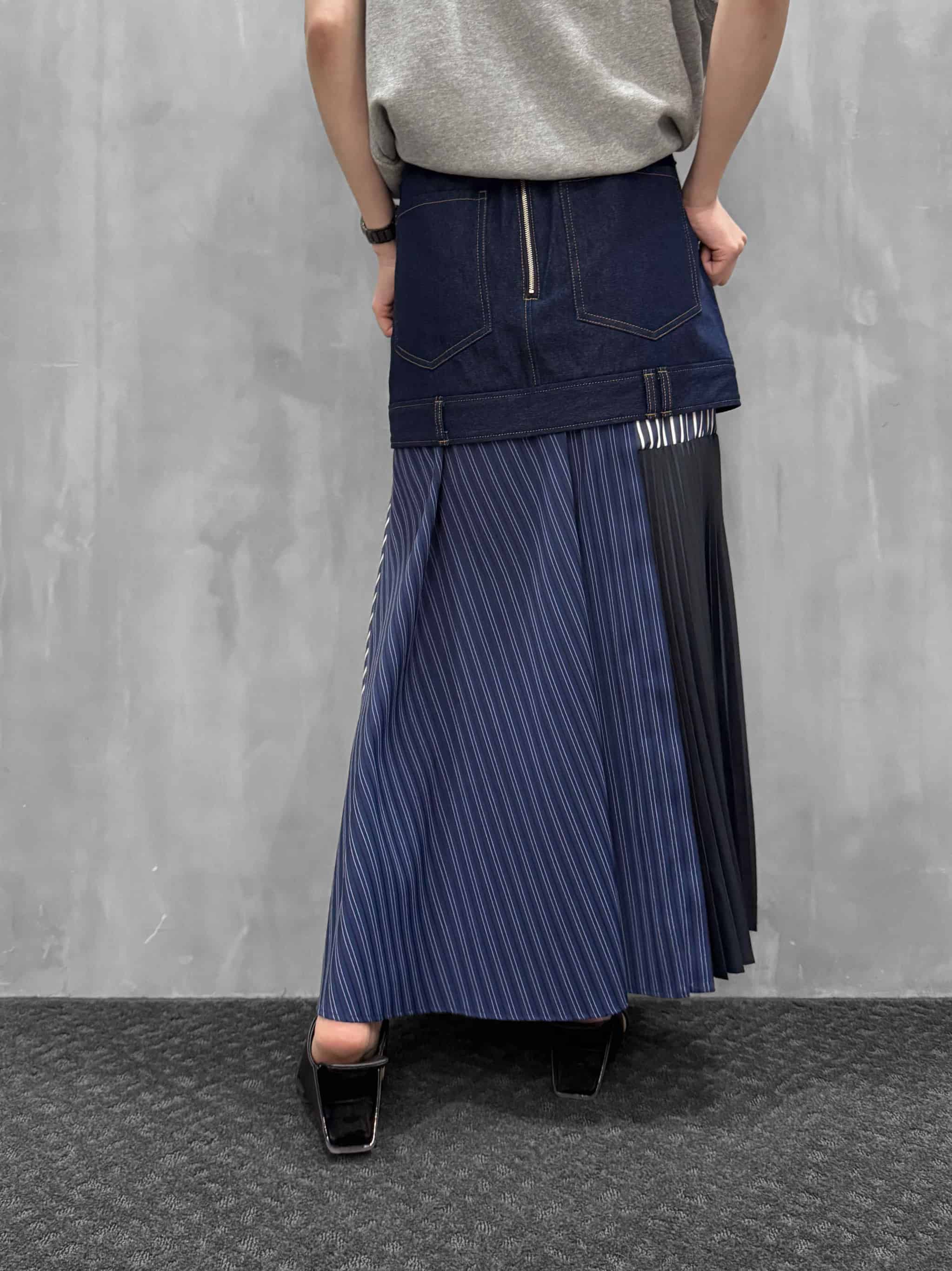 MARECHAL TERRE（マルシャルテル）｜デニムコンビプリーツスカート