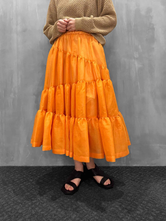 FORFORMO(フォルフォルモ)|Sheer Gathered Skirt|726110