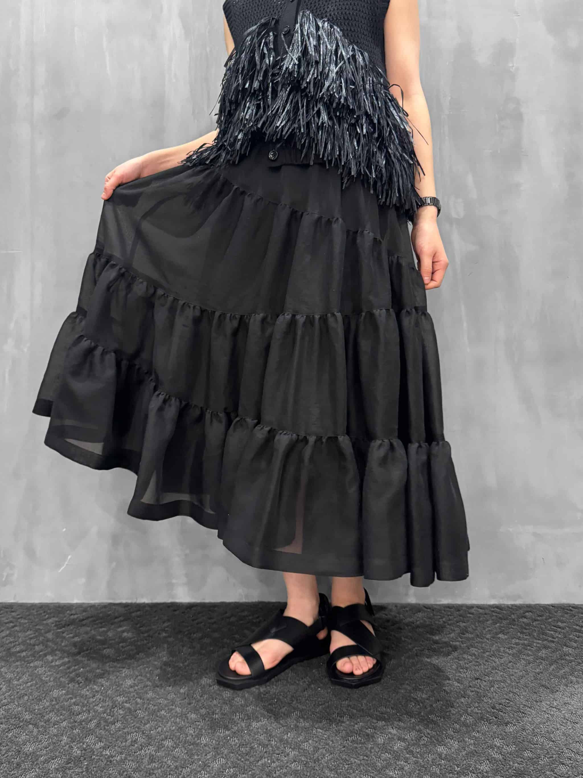 FORFORMO（フォルフォルモ）｜Sheer Gathered Skirt｜726110 | MFG