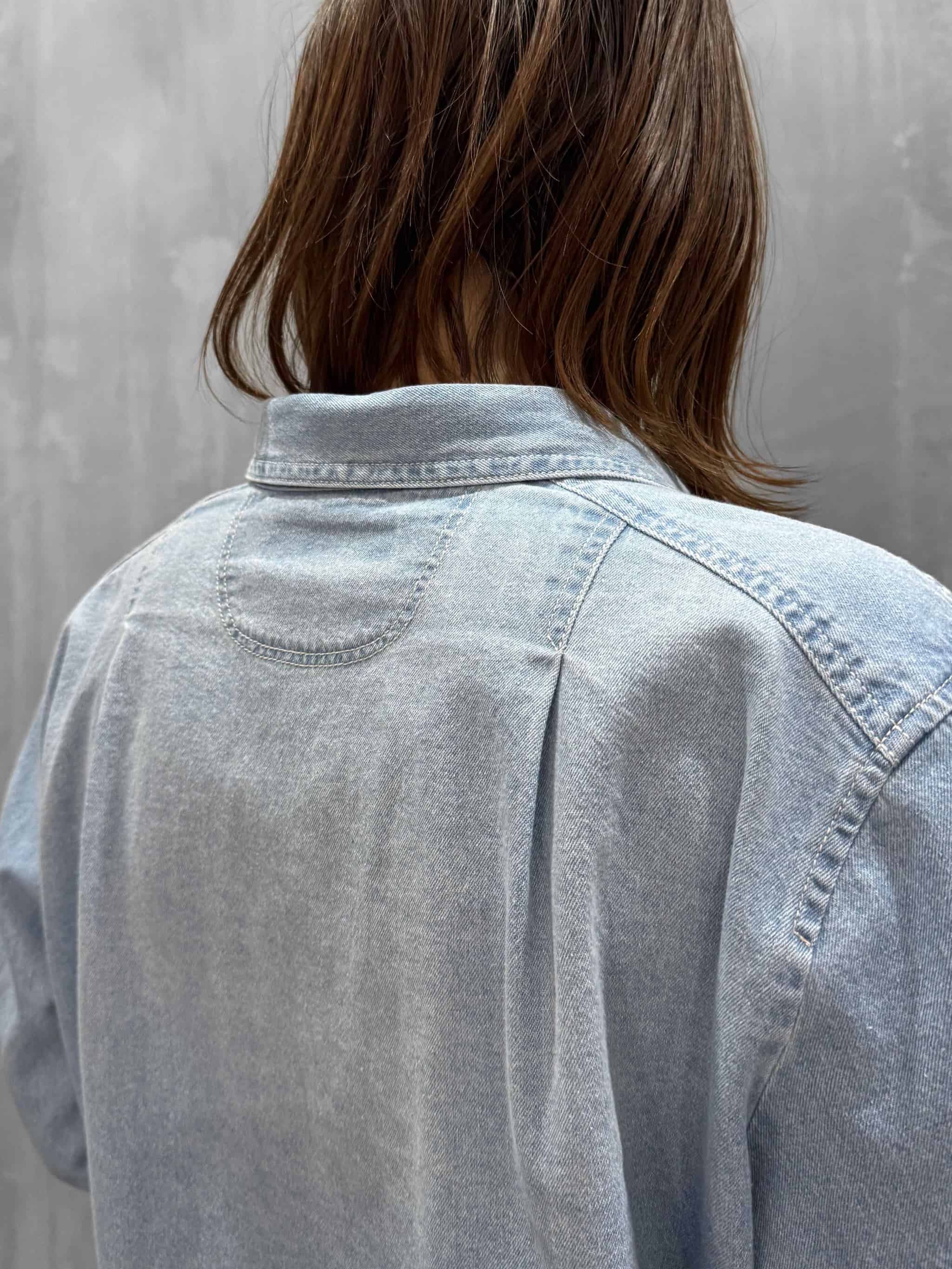 FORFORMO（フォルフォルモ）｜Ribbon Sleeve Denim Shirt｜726103