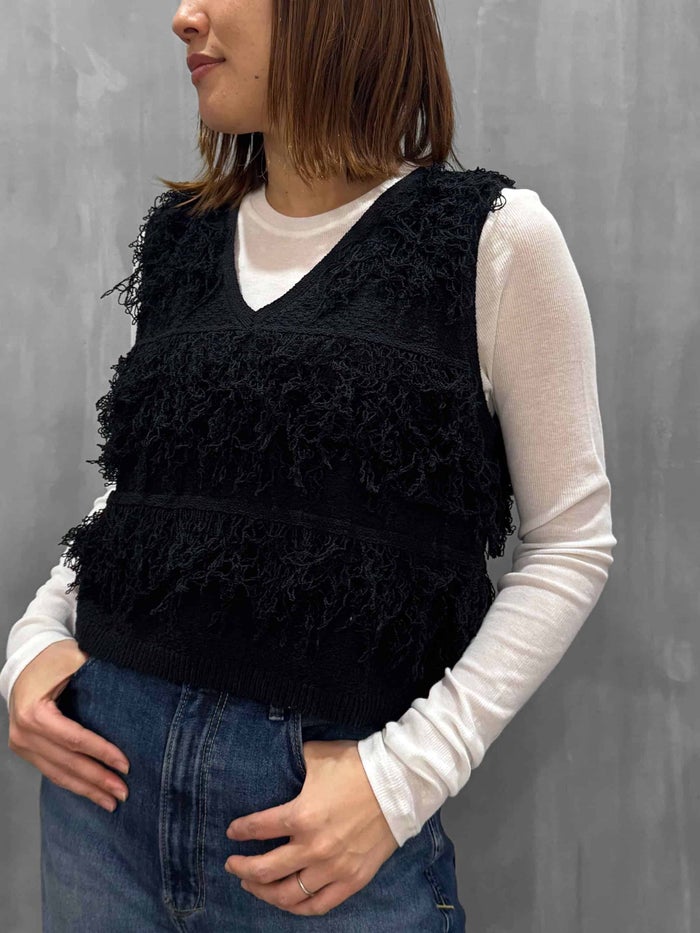 trois(トロワ)|ループフリンジ ショートベスト|T261-88009