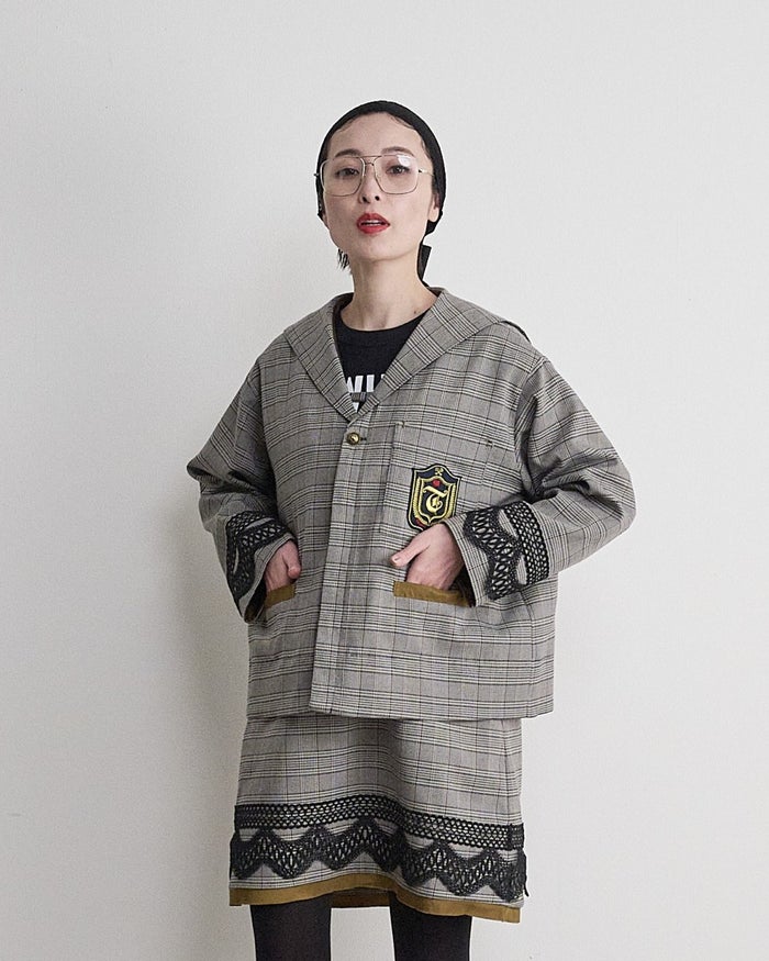 THOMAS MAGPIE(トーマスマグパイ)|Glen CHECK Sailor Collar Jacket|2263202