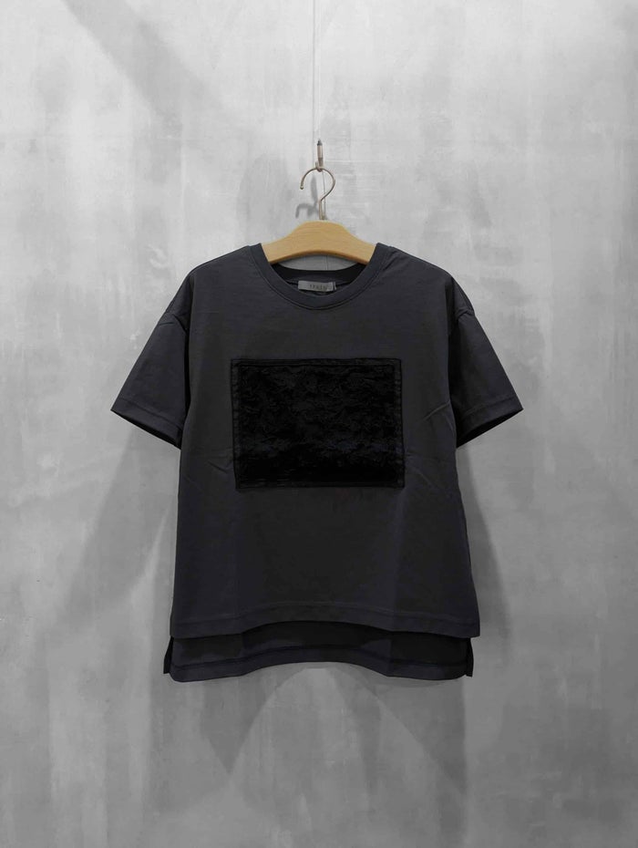 trois(トロワ)|マーセライズ天竺&ジャガード異素材Tシャツ|T261-82057