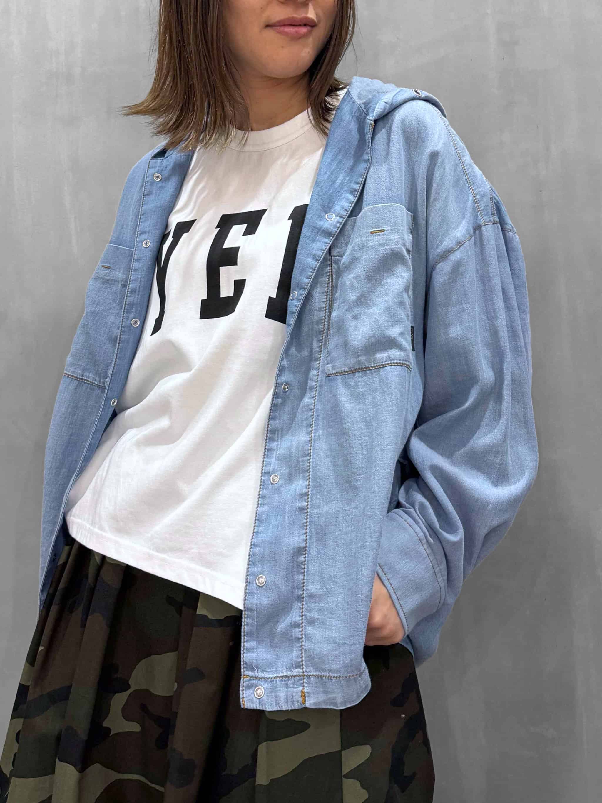 最終値下げ！！新品タグ付き❣️ayane の シャツ ★ 38 ayane アヤン シアーデニムフーディシャツ 816302 | Select Shop kotojiya
