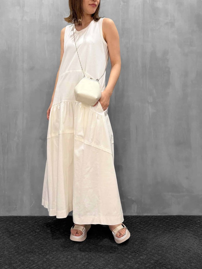 DOUBLE STANDARD CLOTHING(ダブルスタンダードクロージング)|オーガニックヘビー天竺フリルワンピース|0201-060-262