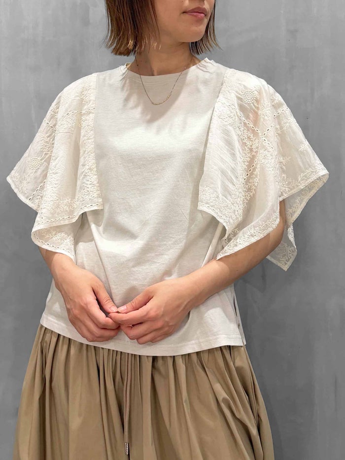 HERENCIA(ヘレンチア)|Sleeve Embroidered Cut Sew|H526117