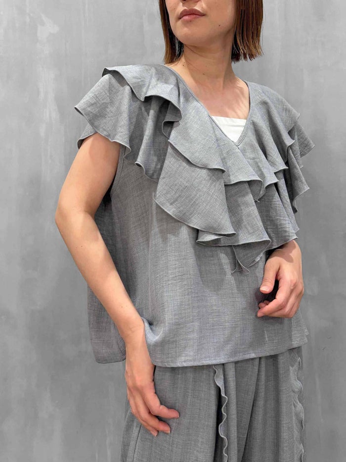 CYAN TOKYO(シアントーキョー)|layer frill french tops|601481