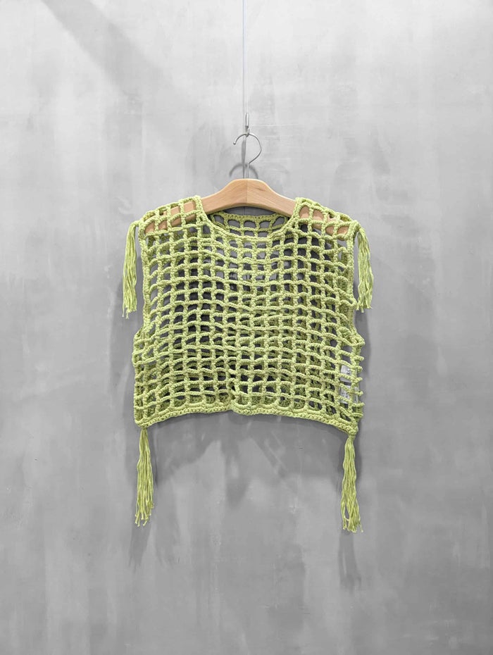 【20%OFFセール】YENN(イェン)|CROCHET MESH TOPS|Y262-91059