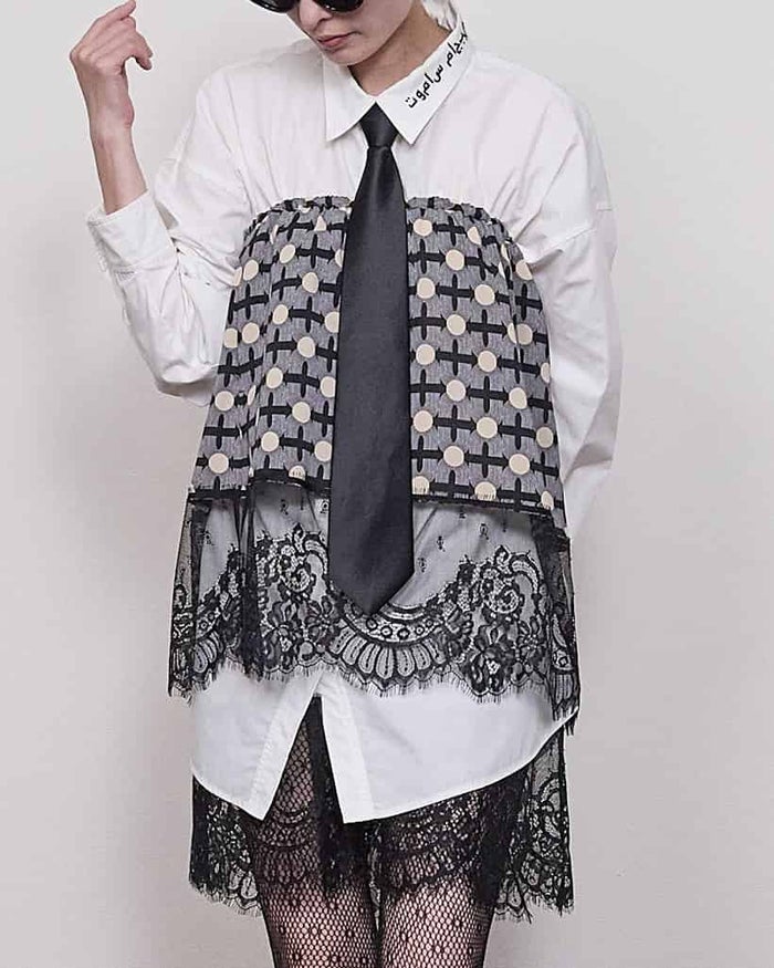 THOMAS MAGPIE(トーマスマグパイ)|Satin PRINT×LACE Skirt|2264633