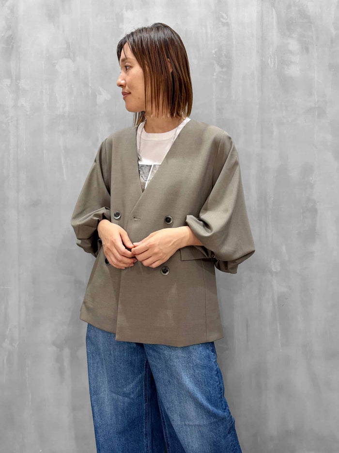 MARGAUX VINTAGE(マルゴーヴィンテージ)|バルーンスリーブノーカラージャケット|MG JK-26088-A