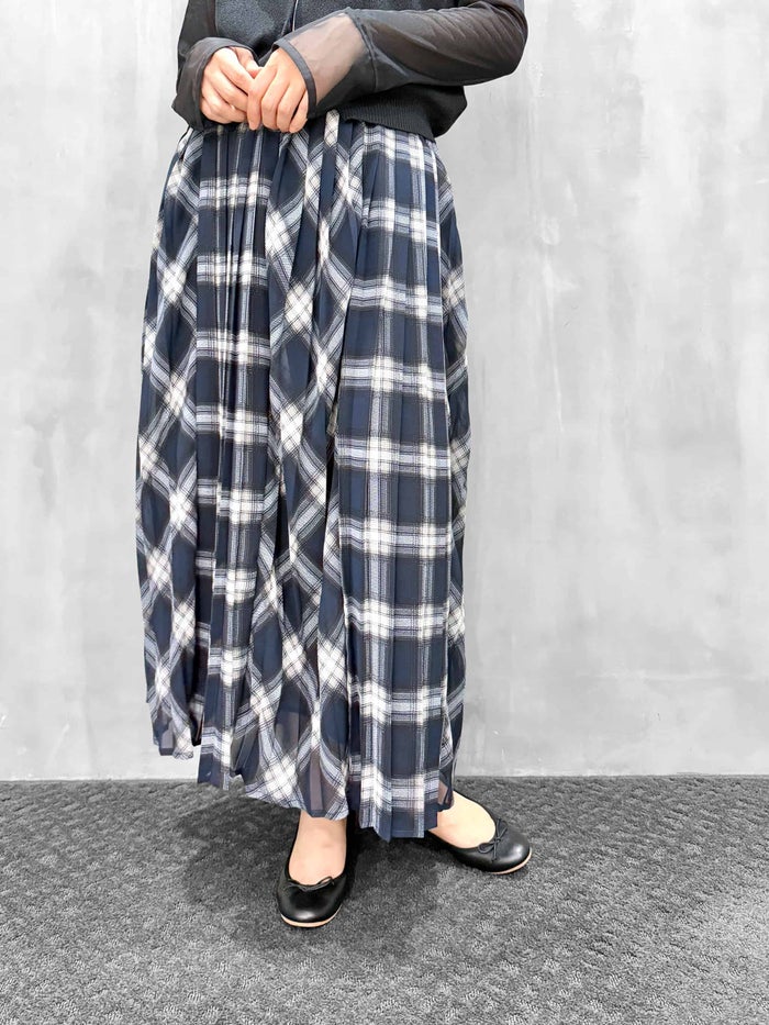 trois(トロワ)|シアーチェックギャザースカート|T266-86003