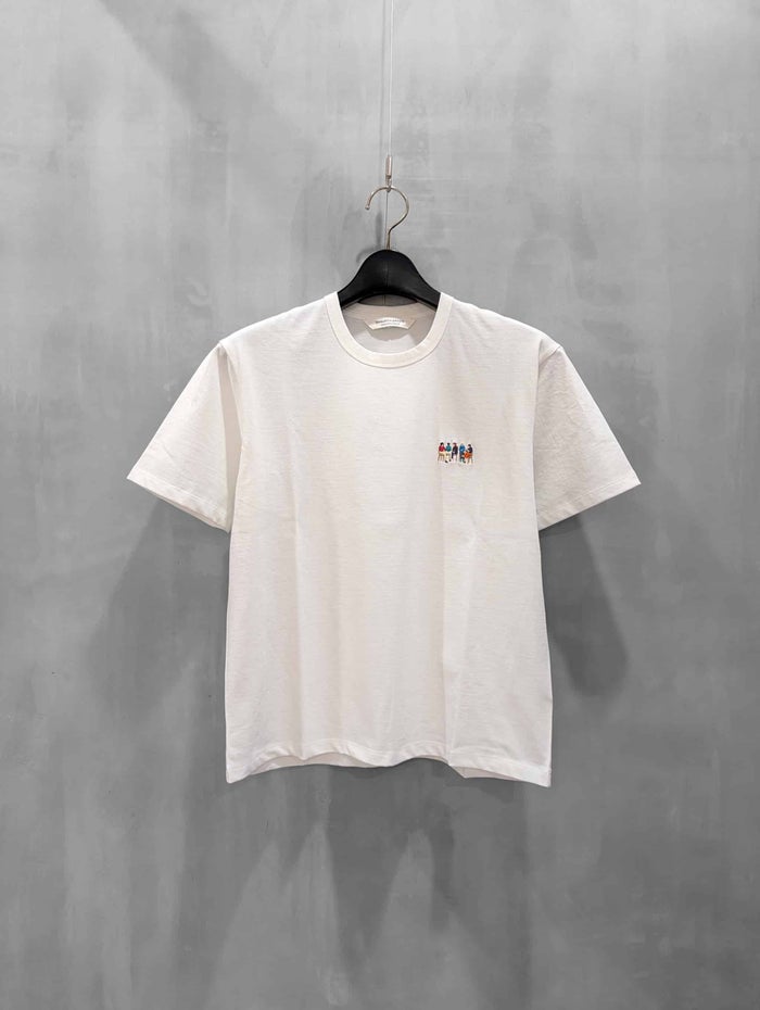 beautiful people(ビューティフルピープル)|high twist jersey regular-fit little people embroidery T-shirts|1646310018