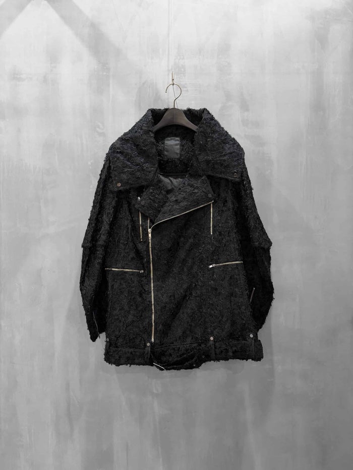 divka(ディウカ)|Ry/Ny/C Cut Jacquard Biker Jacket|DK30-SP02-J05