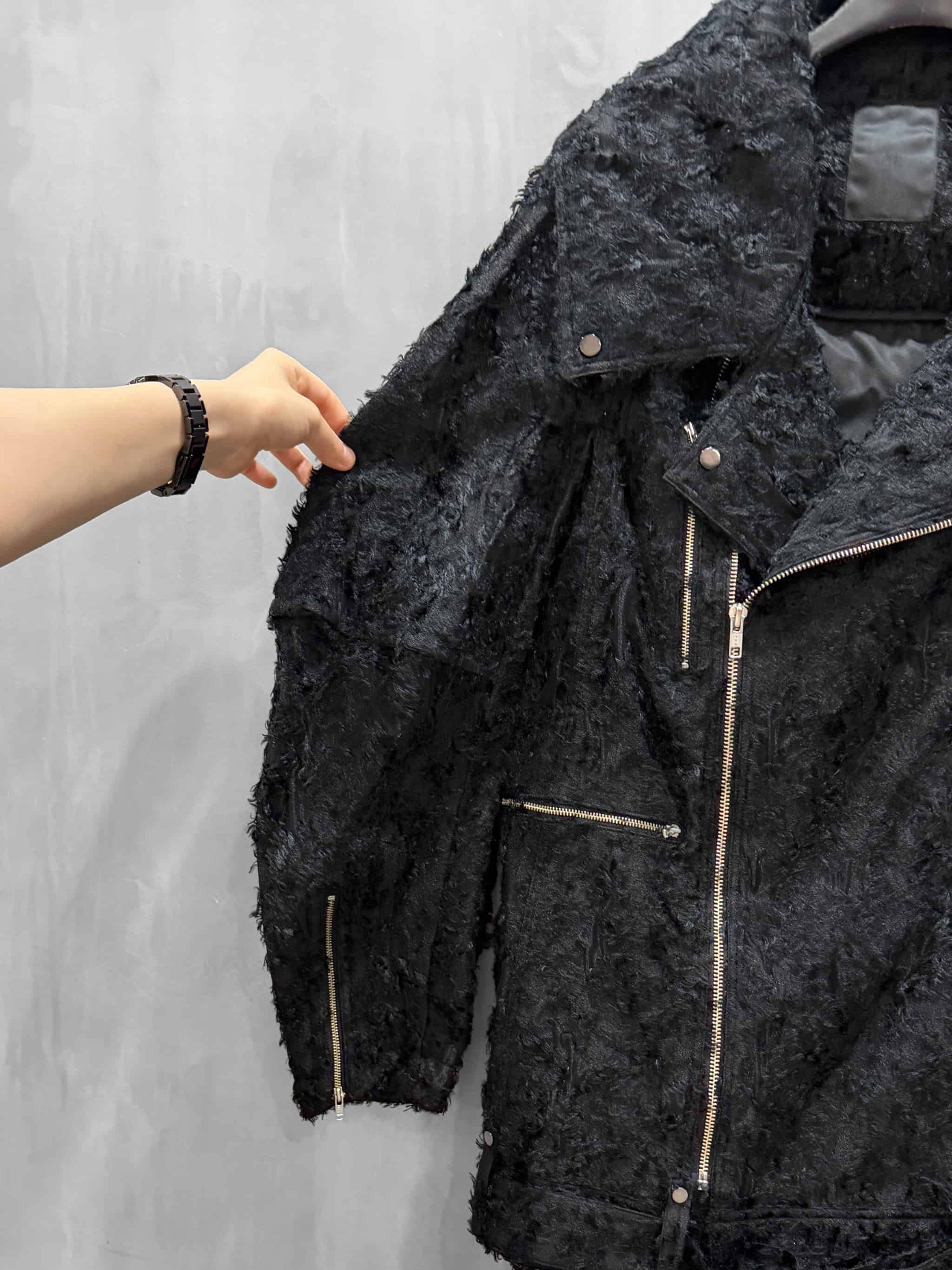 divka（ディウカ）｜Ry/Ny/C Cut Jacquard Biker Jacket｜DK30-SP02