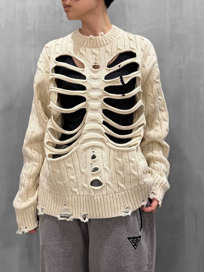 doublet(ダブレット)|RIB CAGE CABLE KNIT PULLOVER|26AW54KN225