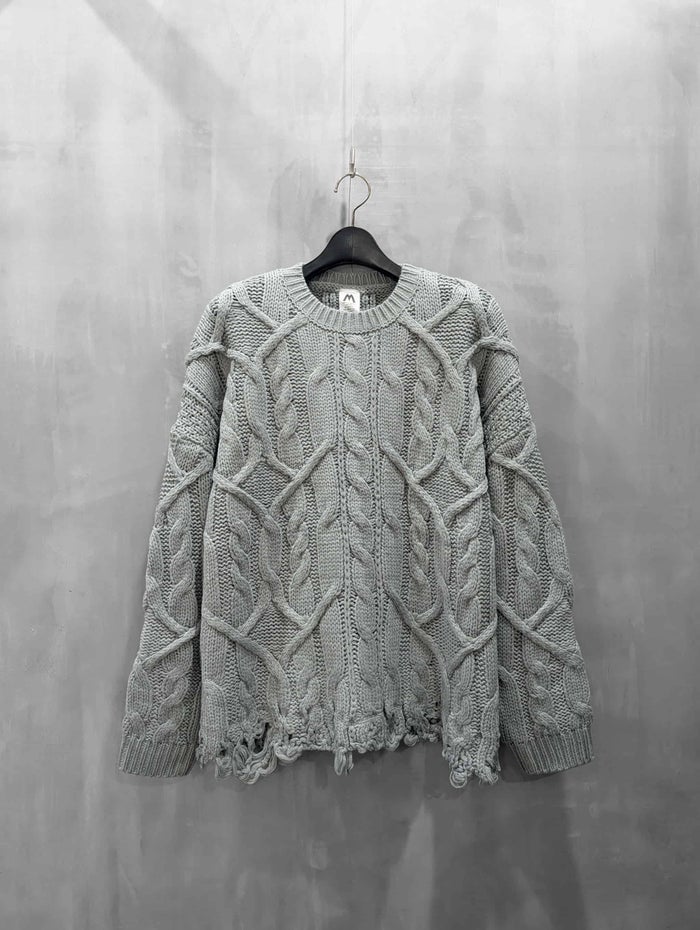 M53.(エムゴーサン)|CRUSH CABLE KNIT|MK-038