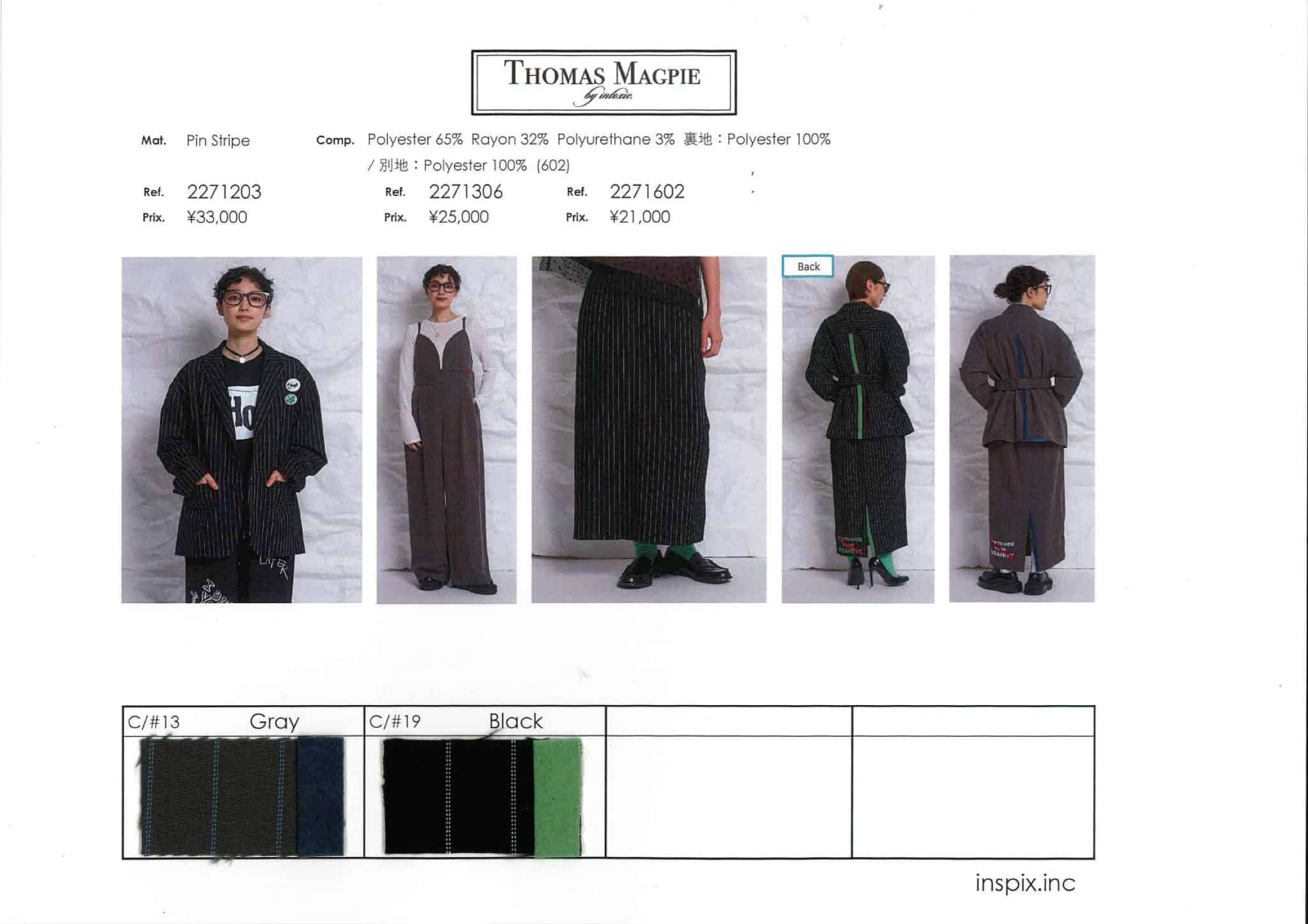 2月入荷予定】THOMAS MAGPIE（トーマスマグパイ）｜Pin Stripe Jacket