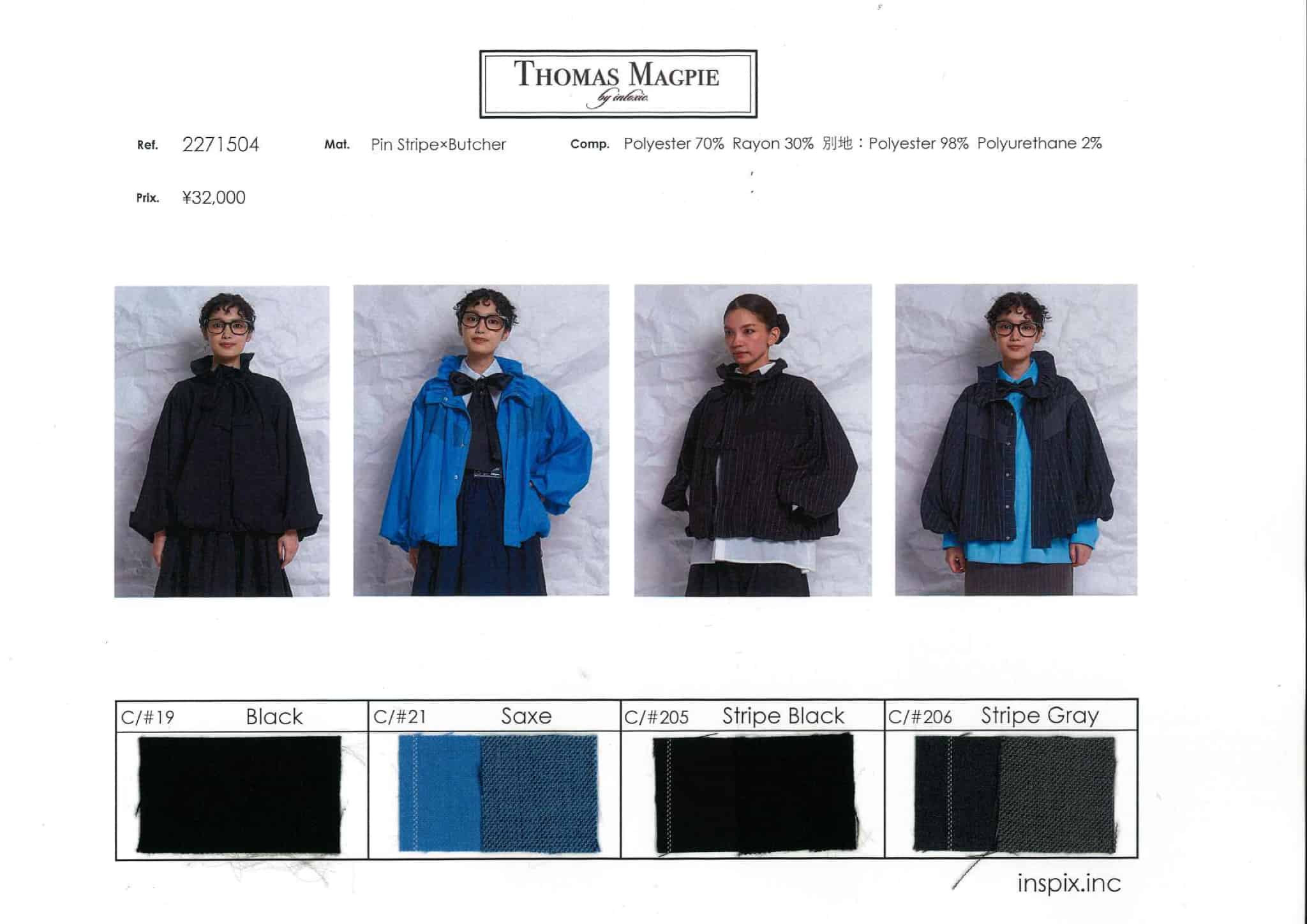 2月入荷予定】THOMAS MAGPIE（トーマスマグパイ）｜Pin Stripe×Butcher