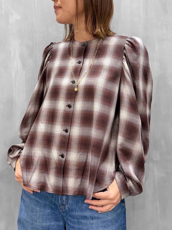 Mylanka(ミランカ)|テンセルオンブレチェックブラウス|M11409