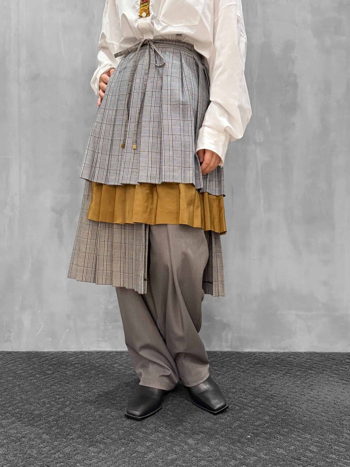 THOMAS MAGPIE(トーマスマグパイ)|Glen CHECK Layered Skirt|2263606