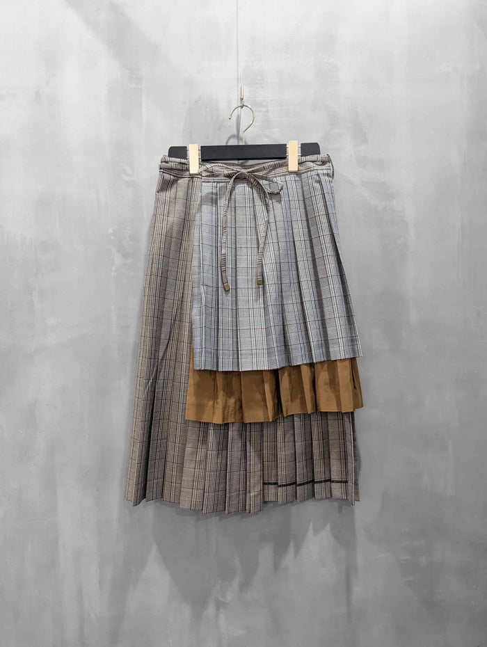 THOMAS MAGPIE(トーマスマグパイ)|Glen CHECK Layered Skirt|2263606