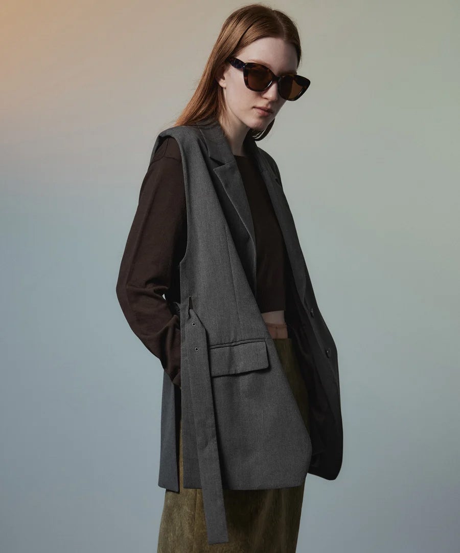 MAISON SPECIAL（メゾンスペシャル）｜Belted Side-Open Vest