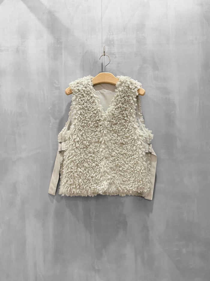 HERENCIA(ヘレンチア)|Curly Fur Reversible Vest Jacket|H226315